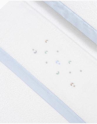Set de Literie 3 Pcs Interbaby Flanelle 60X120cm, Étoiles Bleu