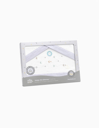 Bedding Set 3 Pcs Interbaby Flannel 60X120Cm, Stars Grey