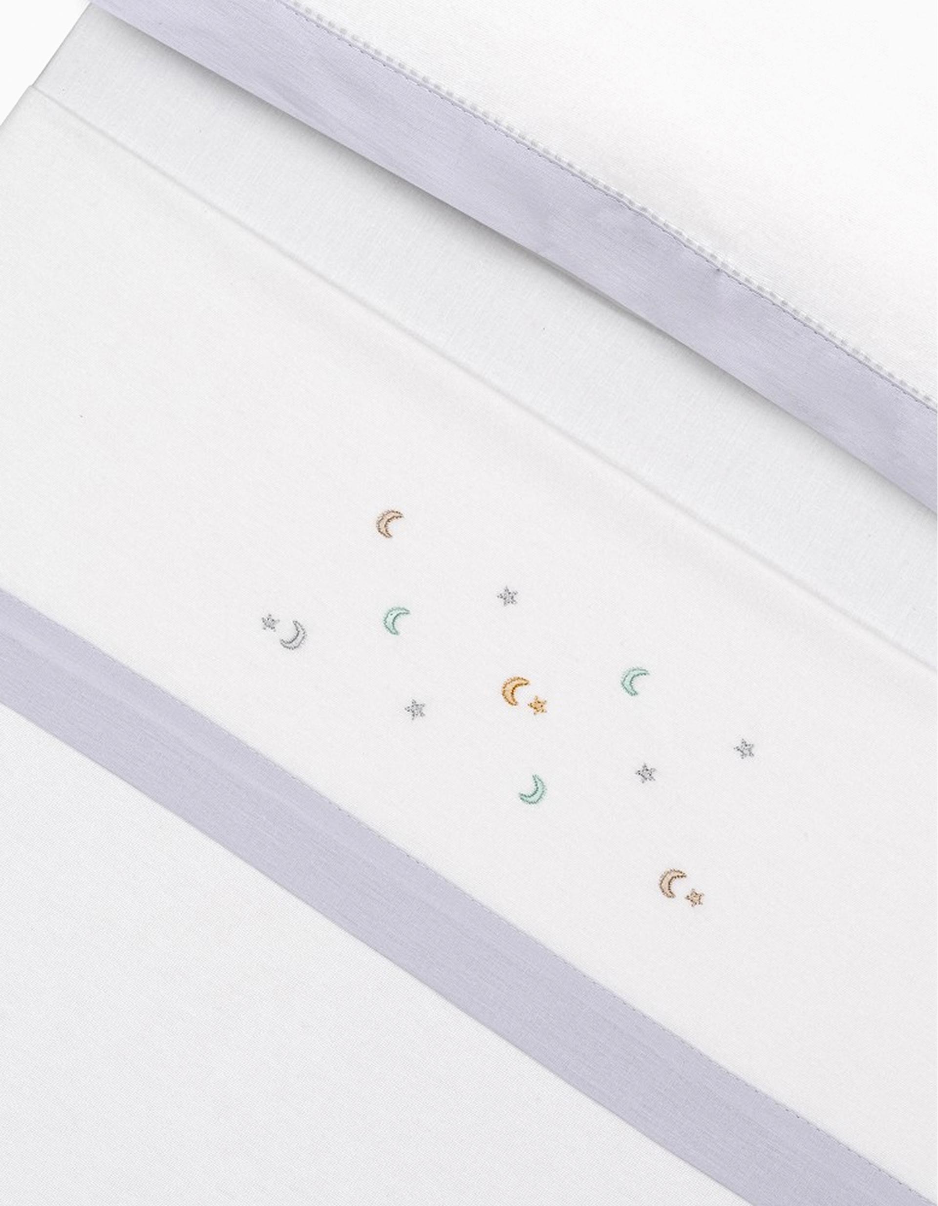 Conjunto de Lençóis 3 Pcs Interbaby Flanela 60X120cm, Estrelas Cinza