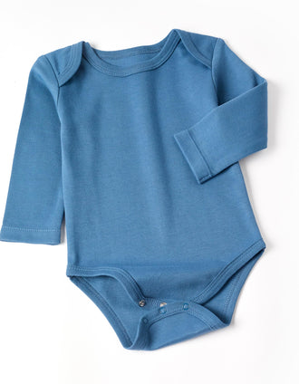 4 plain/printed cotton bodysuits for newborn and baby boys, blue/white