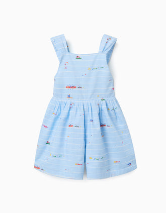 Macacão curto com estampado Carolina Celas x Zippy para menina, azul