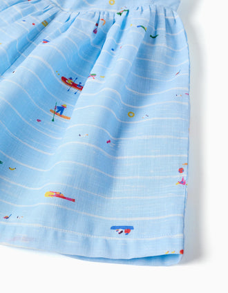 Macacão curto com estampado Carolina Celas x Zippy para menina, azul