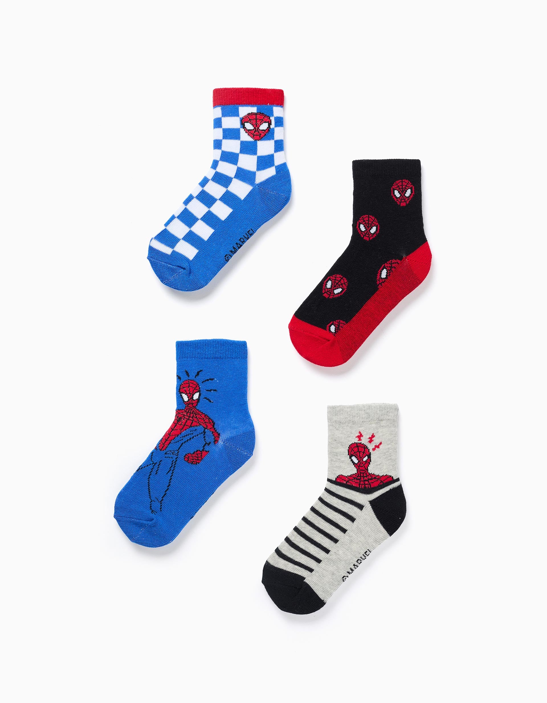 Lot de 4 paires de chaussettes Spider-Man pour garçon, multicolore