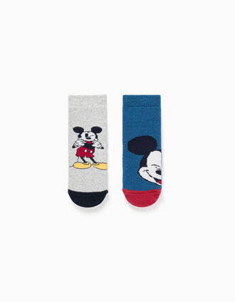 Pack de 2 meias antiderrapantes Mickey para bebé menino, multicolor