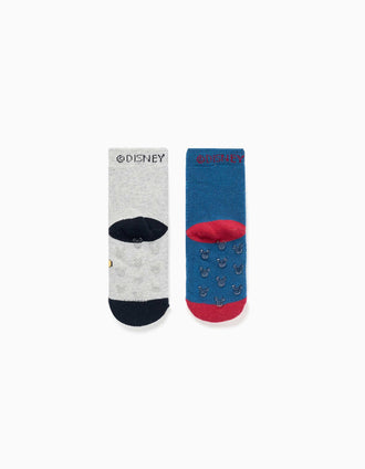 Pack de 2 meias antiderrapantes Mickey para bebé menino, multicolor