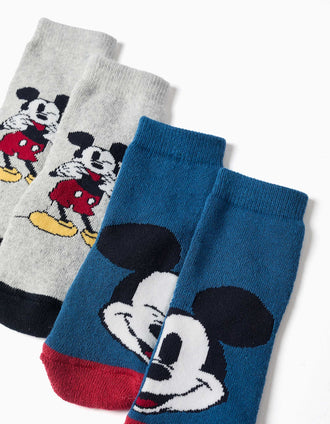 Pack de 2 meias antiderrapantes Mickey para bebé menino, multicolor