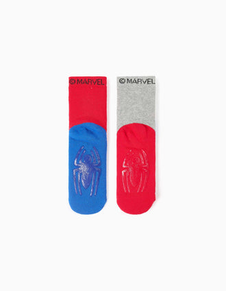 2 chaussettes en éponge antidérapantes Spider-Man pour garçon, multicolore