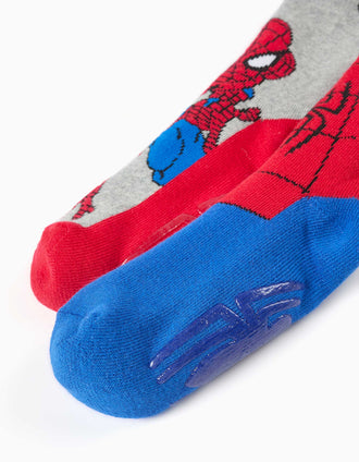 2 chaussettes en éponge antidérapantes Spider-Man pour garçon, multicolore