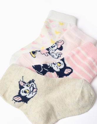 4 paires de chaussettes Minnie et Figaro pour bébé fille, multicolore