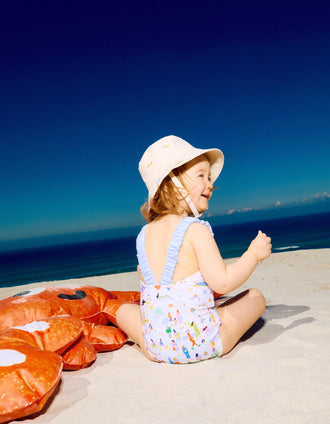Maillot de bain à imprimé Carolina Celas x Zippy pour bébé fille, blanc