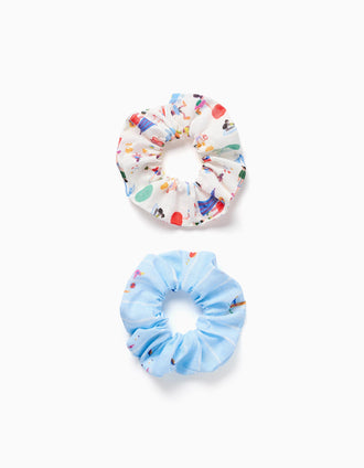 Lot de 2 chouchous Carolina Celas x Zippy pour fille, blanc/bleu