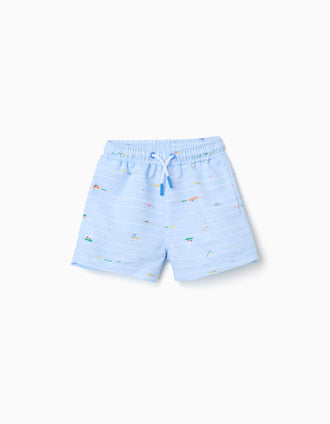 Short de bain à imprimé Carolina Celas x Zippy pour bébé garçon, bleu clair