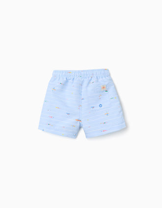 Short de bain à imprimé Carolina Celas x Zippy pour bébé garçon, bleu clair
