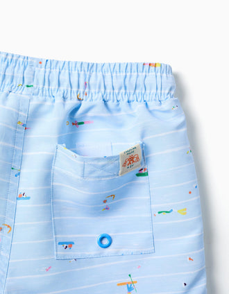 Short de bain à imprimé Carolina Celas x Zippy pour bébé garçon, bleu clair