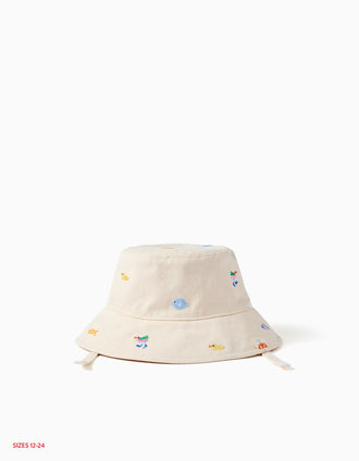 Chapeau Panama Carolina Celas x Zippy pour bébé et enfant, beige clair