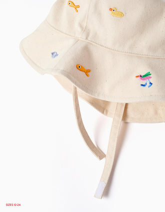 Chapeau Panama Carolina Celas x Zippy pour bébé et enfant, beige clair