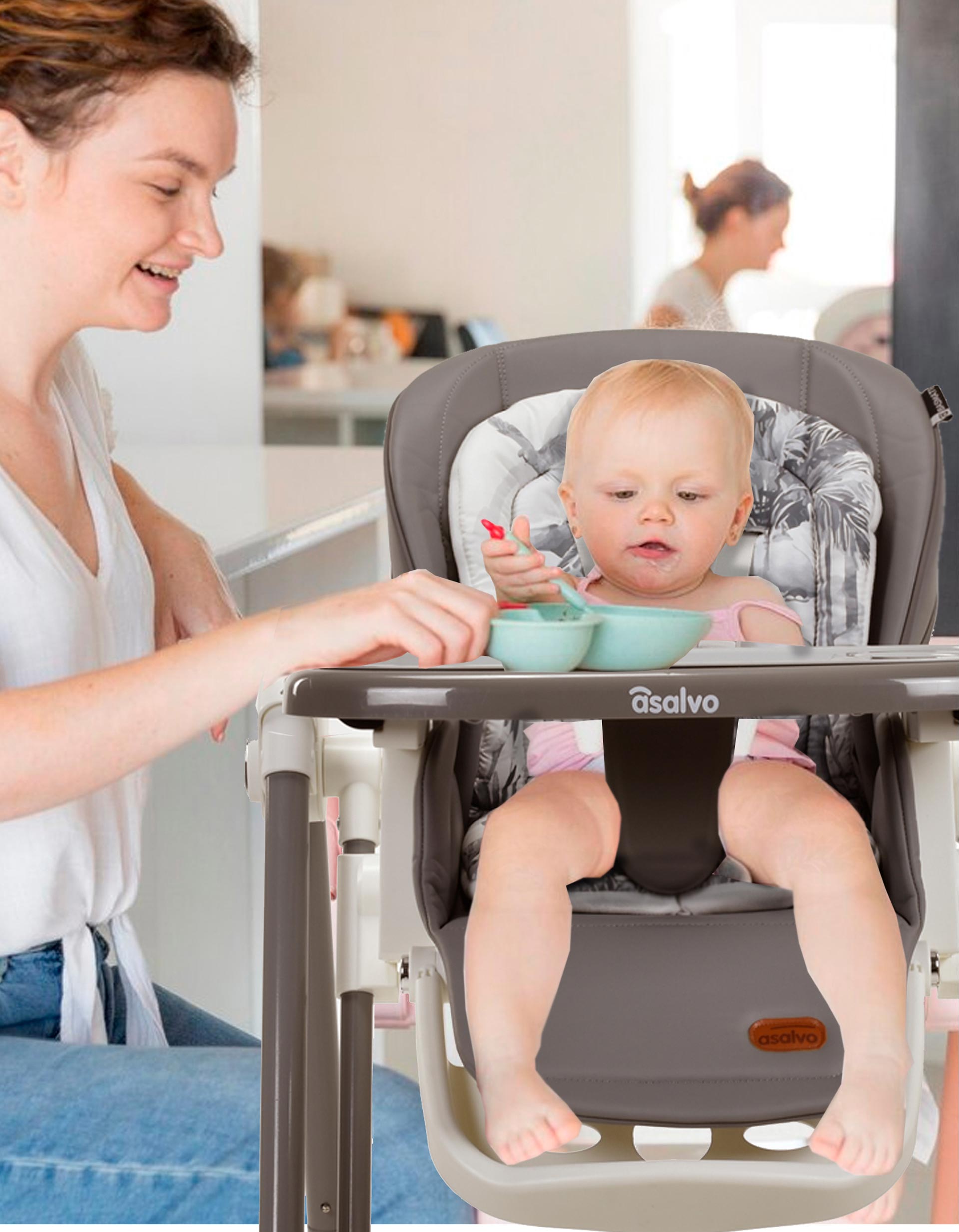 High Chair Asalvo Basmati, Grey