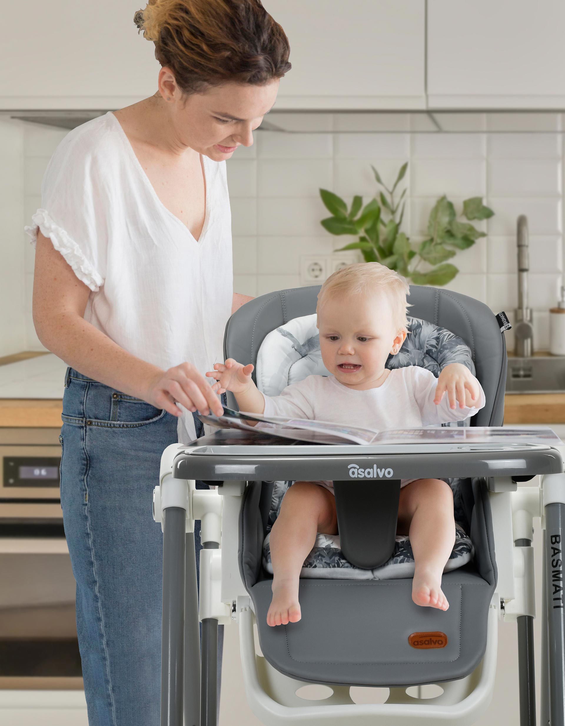 High Chair Asalvo Basmati, Grey