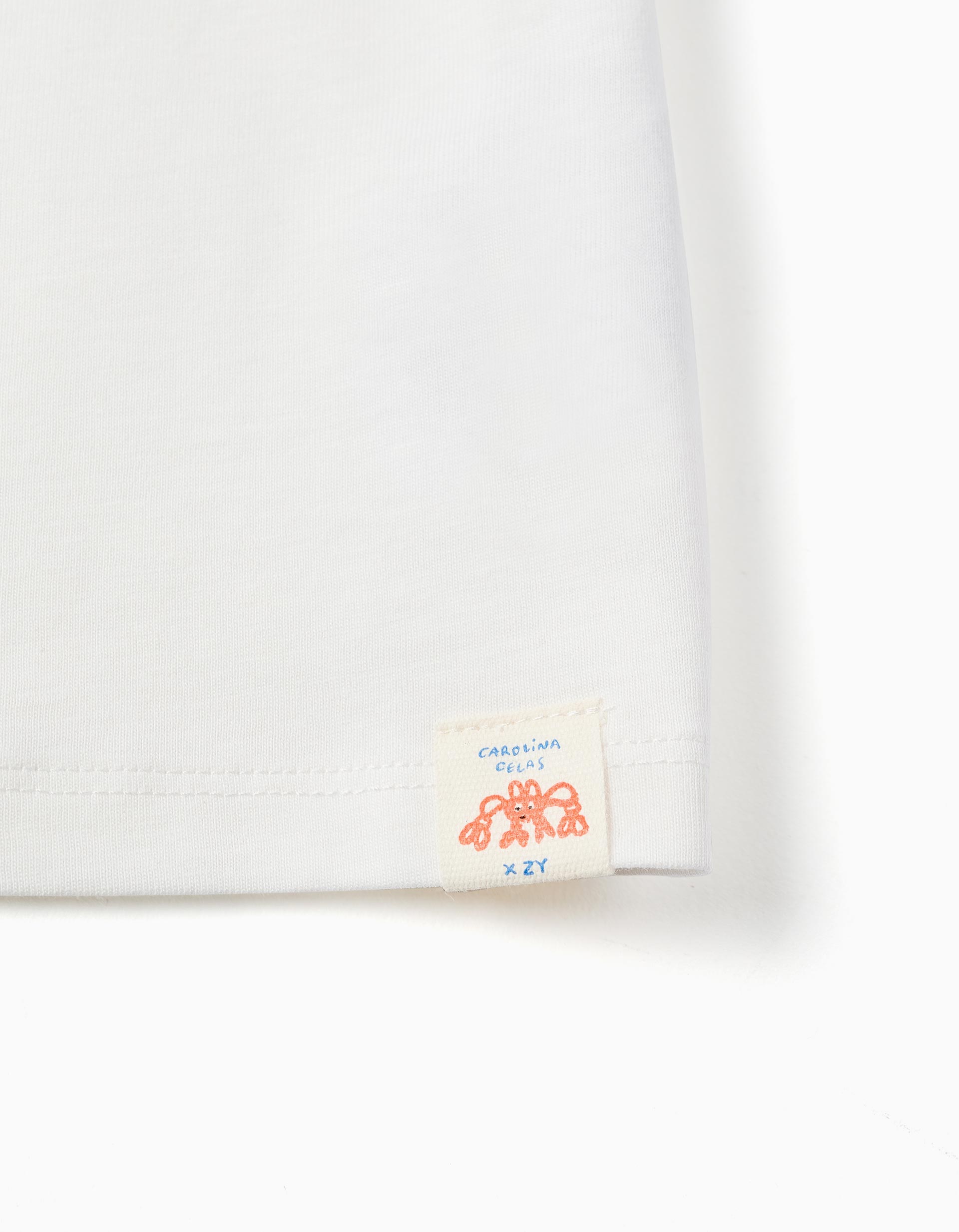 Cotton T-shirt with print Carolina Celas x Zippy for baby boys, white