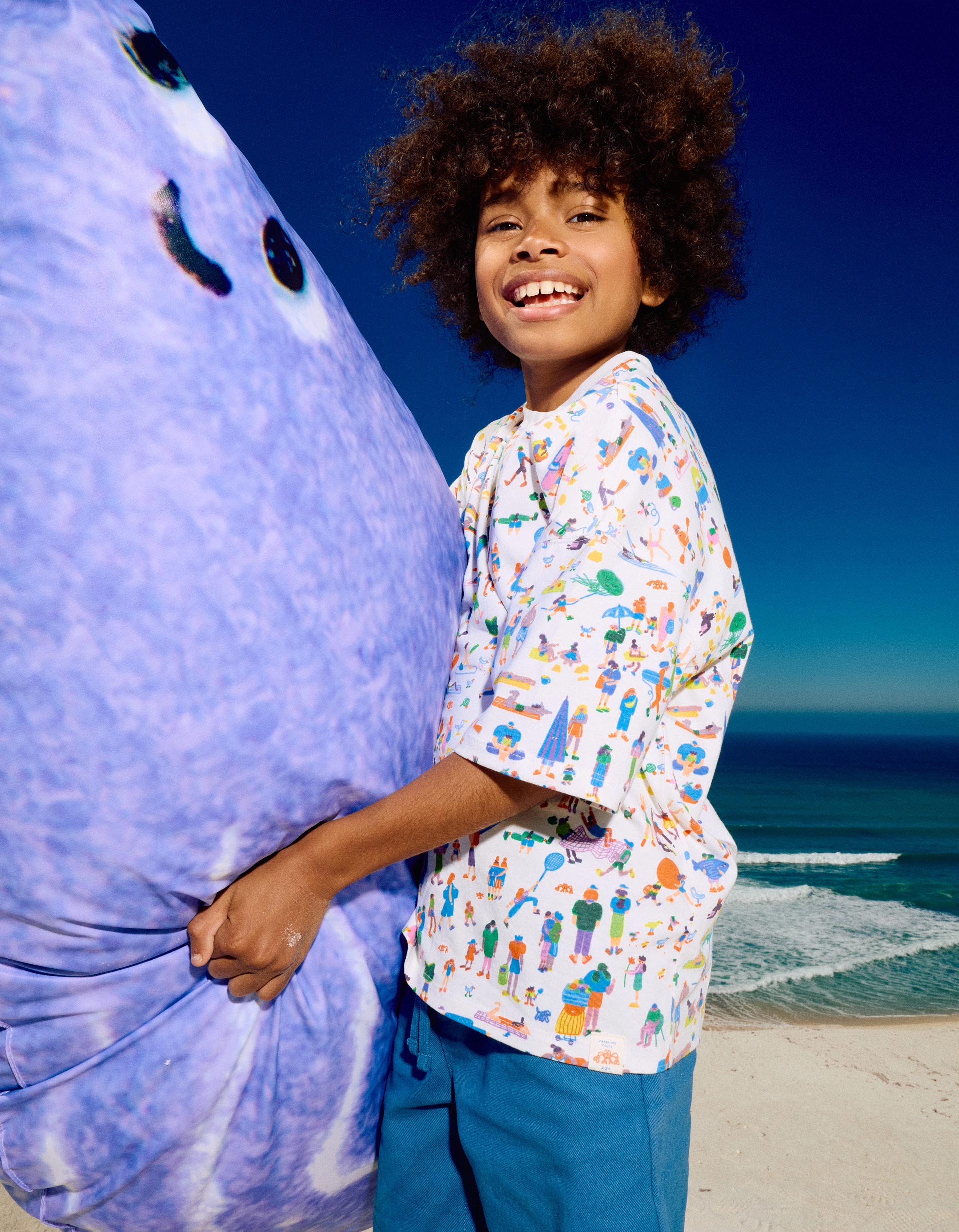 Camiseta con ilustración Carolina Celas x Zippy para niño, blanco