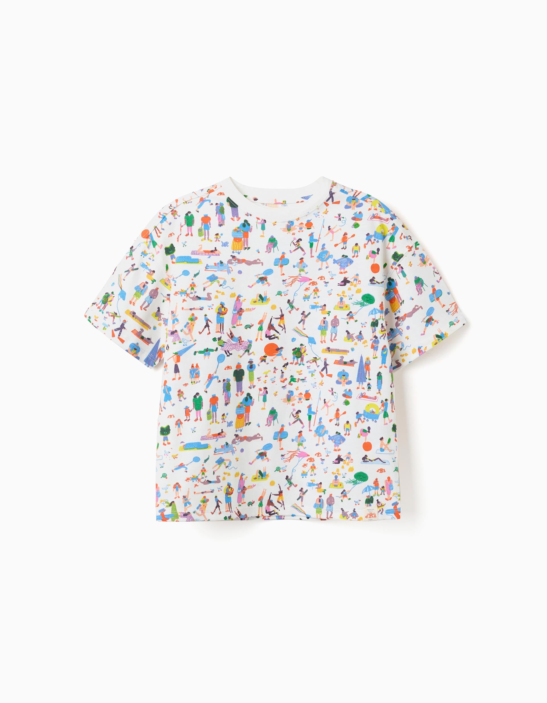 Camiseta con ilustración Carolina Celas x Zippy para niño, blanco