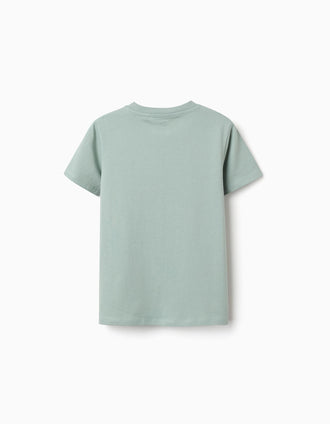 T-shirt en coton avec imprimé formes pour garçon, vert clair