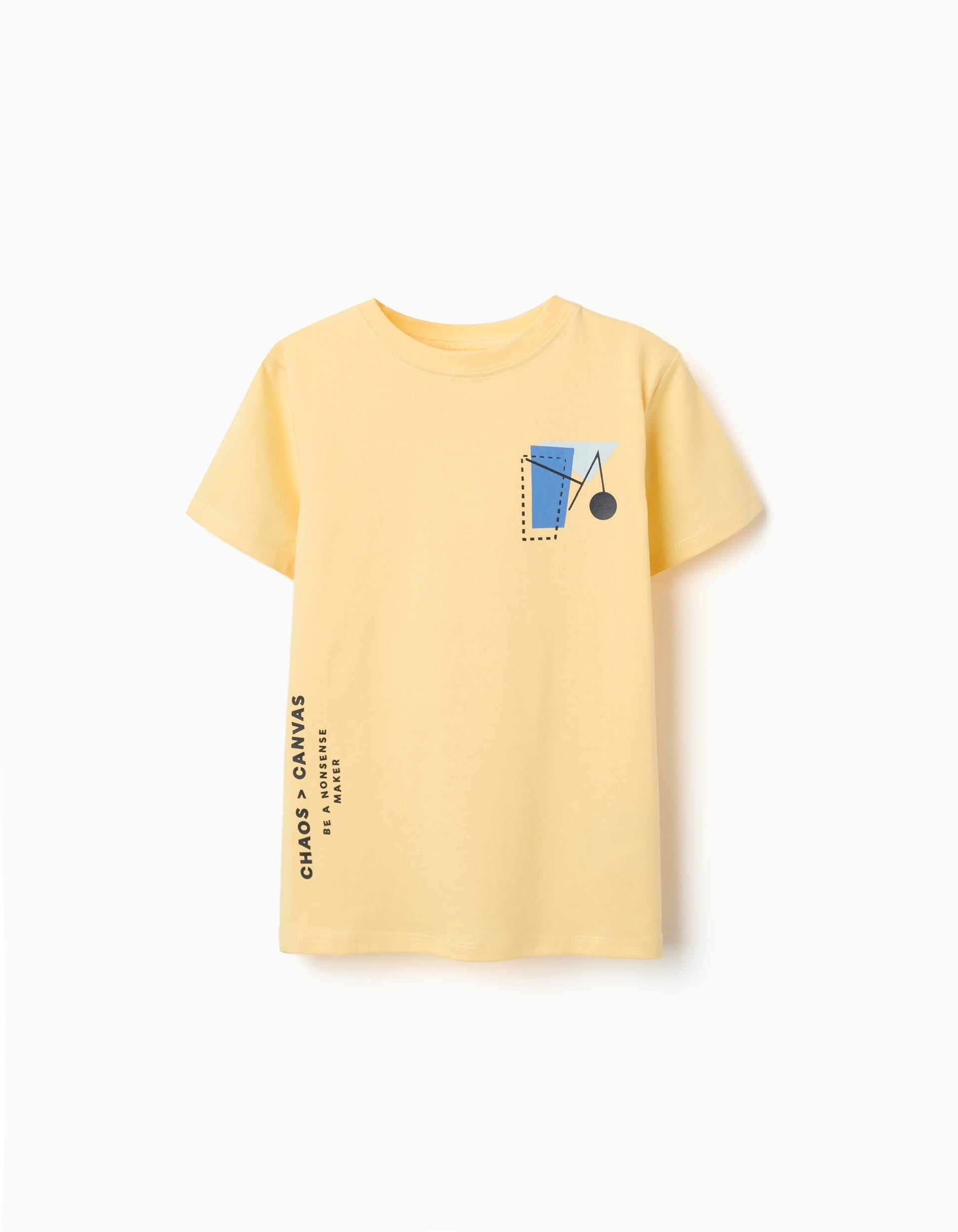 T-shirt en coton avec imprimé formes pour garçon, jaune