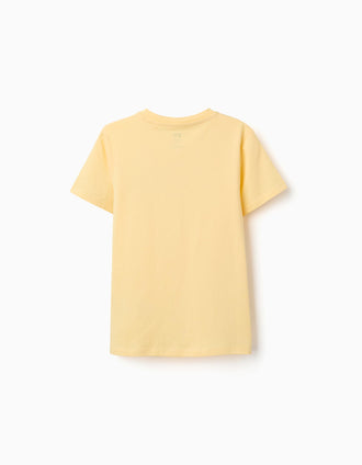 T-shirt en coton avec imprimé formes pour garçon, jaune