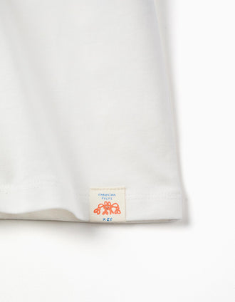 T-shirt en coton à imprimé Carolina Celas x Zippy pour garçon, blanc
