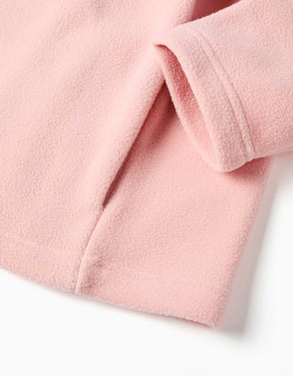 Casaco polar com gola subida para menina, rosa-claro