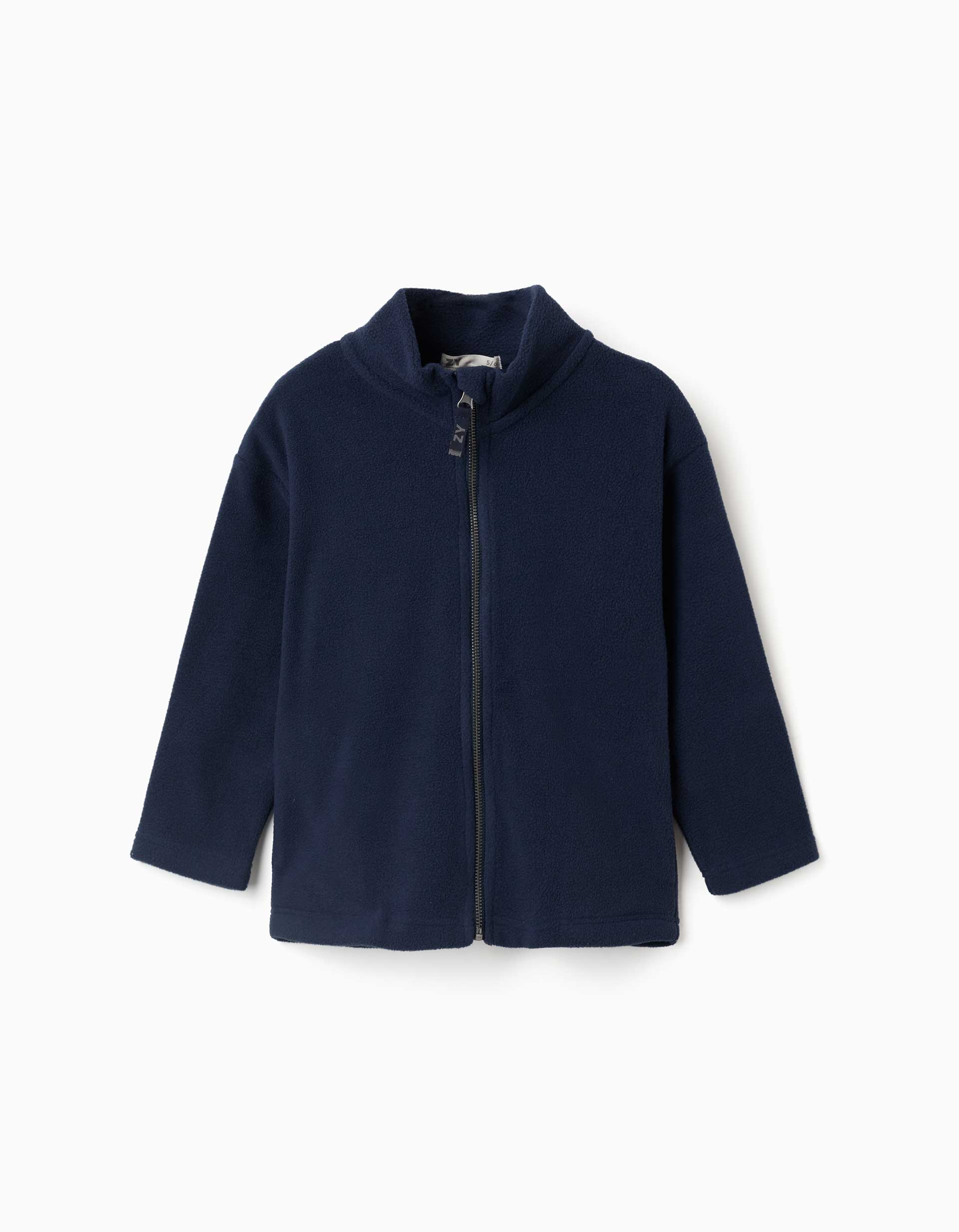 Veste en polaire à col montant pour enfant, bleu marine