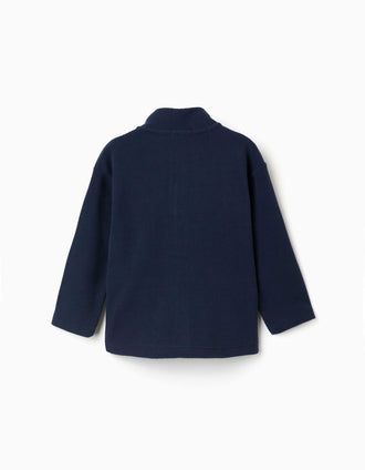 Veste en polaire à col montant pour enfant, bleu marine