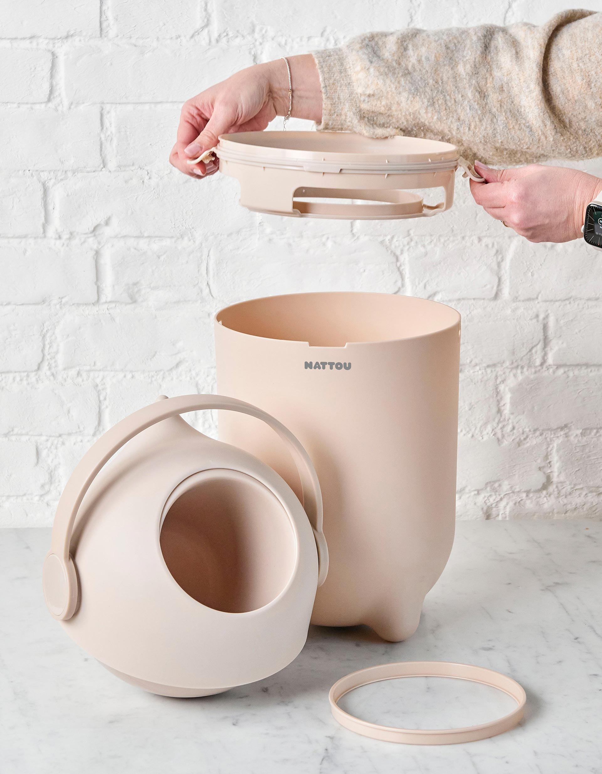 Contentor de Fraldas Nattou Dropy, Sand