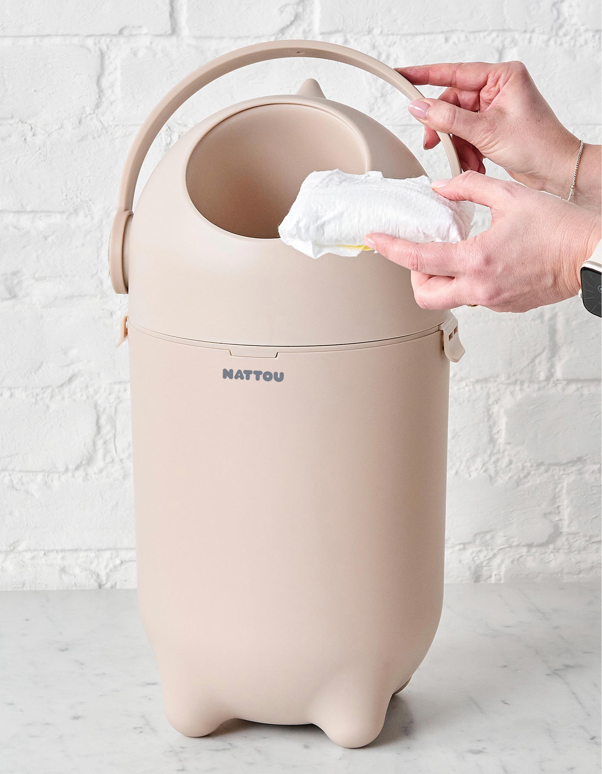 Contentor de Fraldas Nattou Dropy, Sand