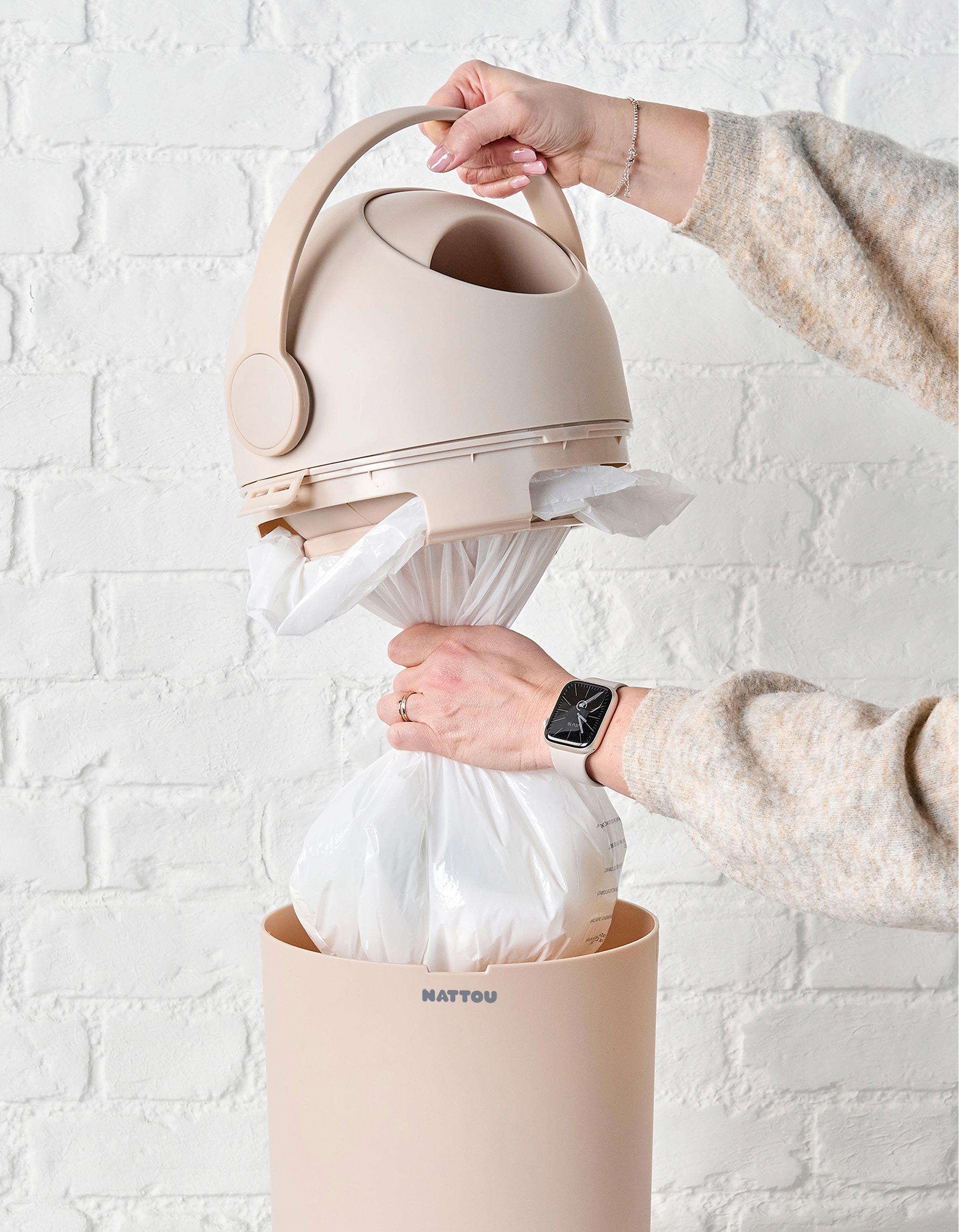 Contentor de Fraldas Nattou Dropy, Sand