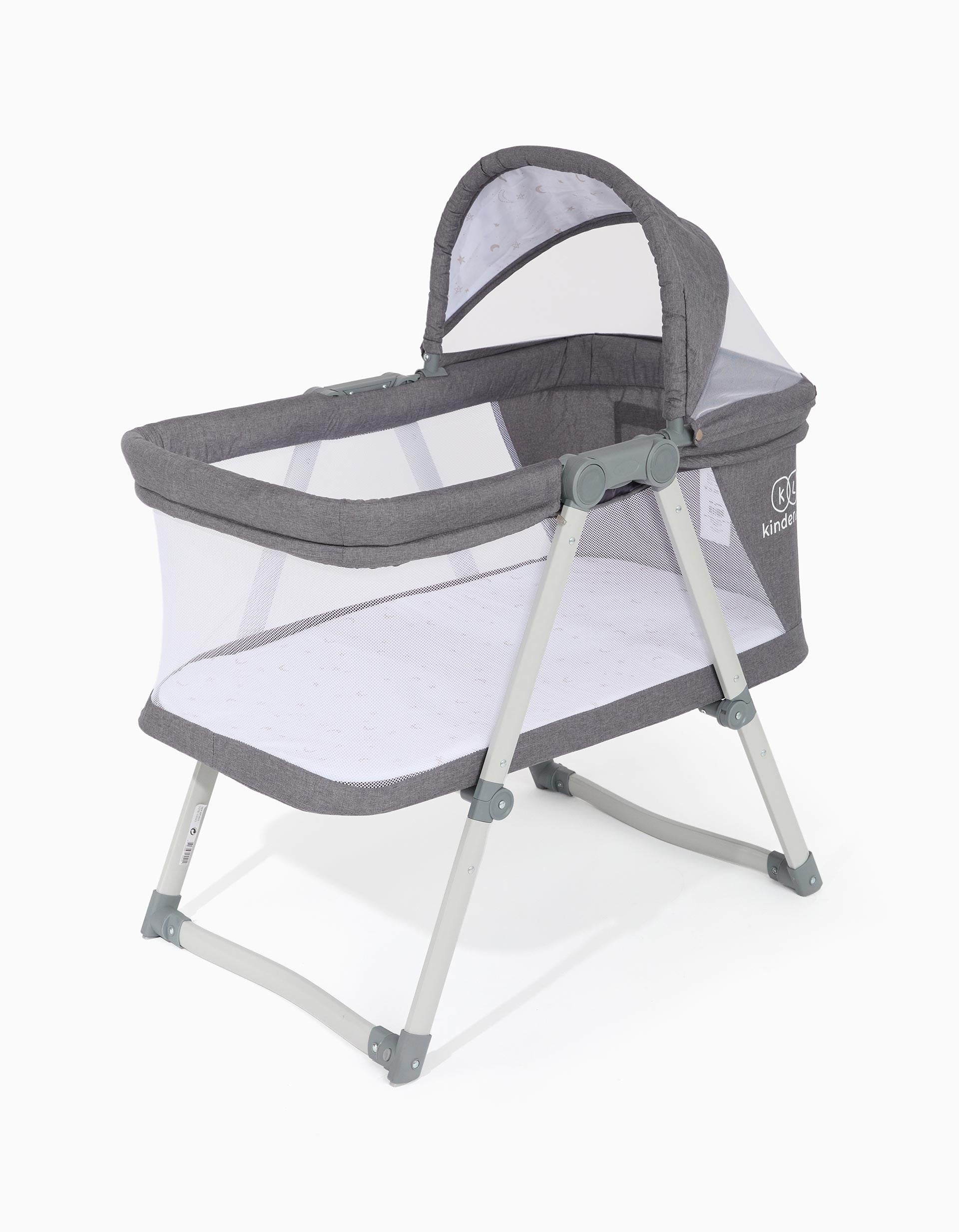 Rocking Foldable Crib Kinderland, Grey