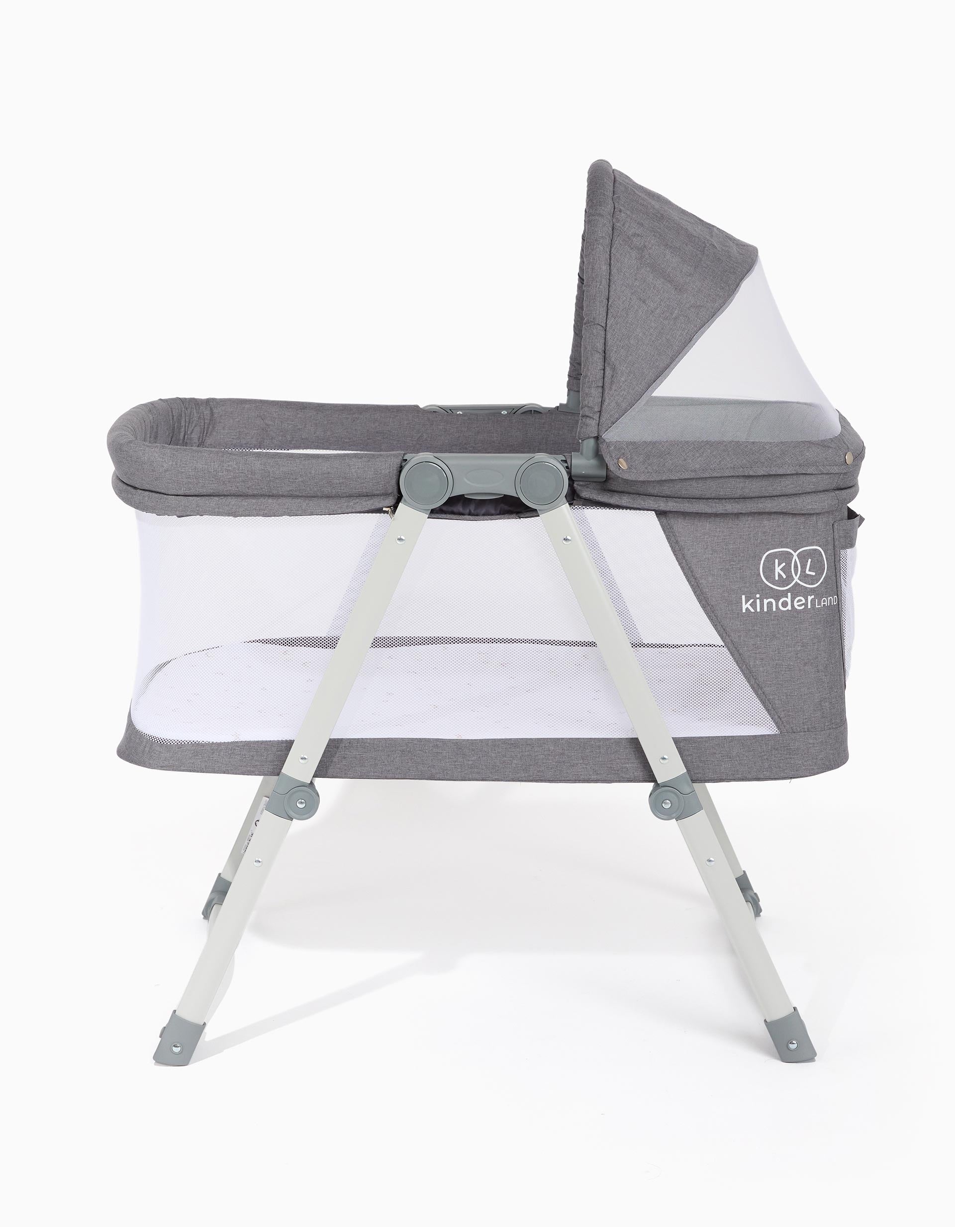 Rocking Foldable Crib Kinderland, Grey