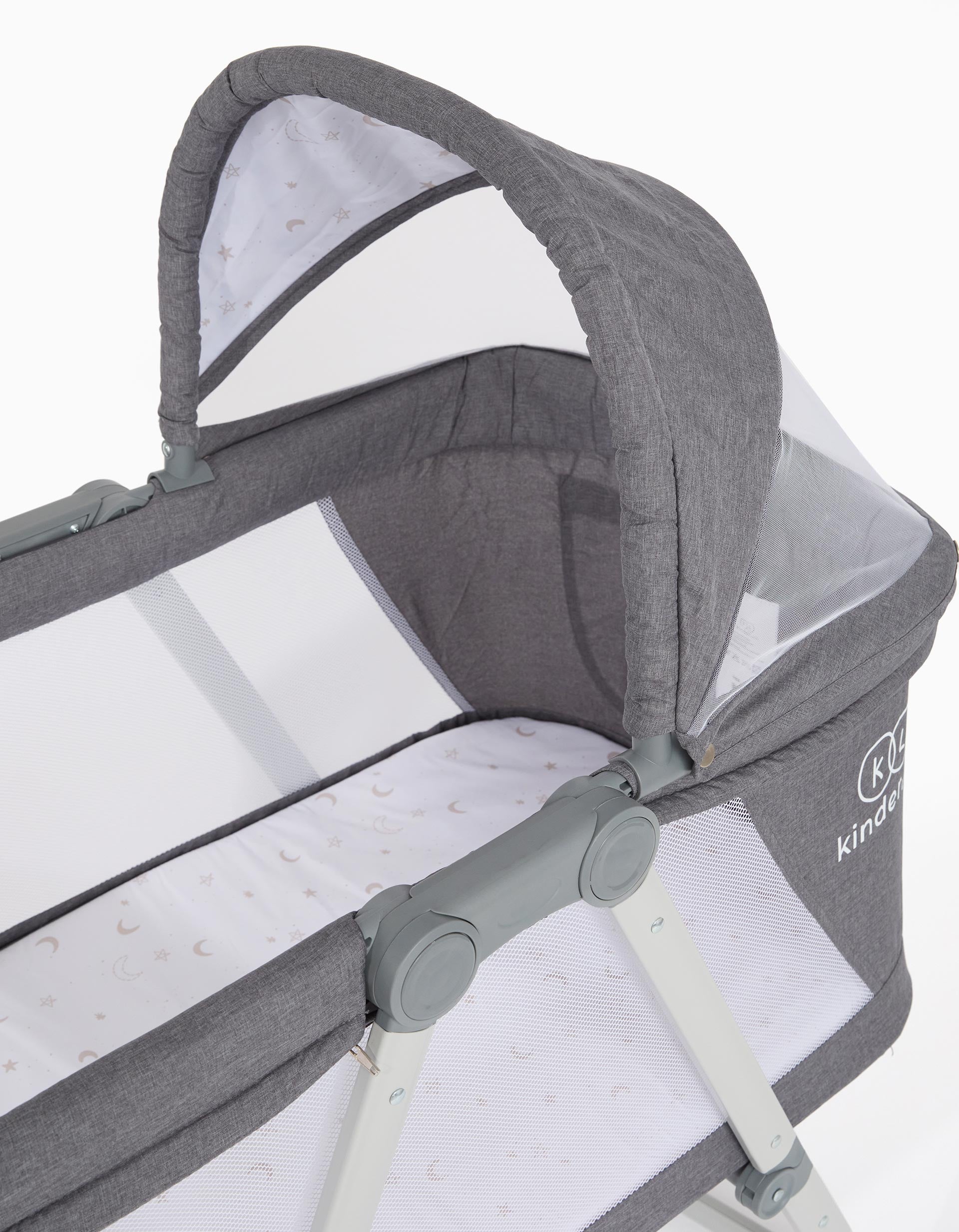Rocking Foldable Crib Kinderland, Grey
