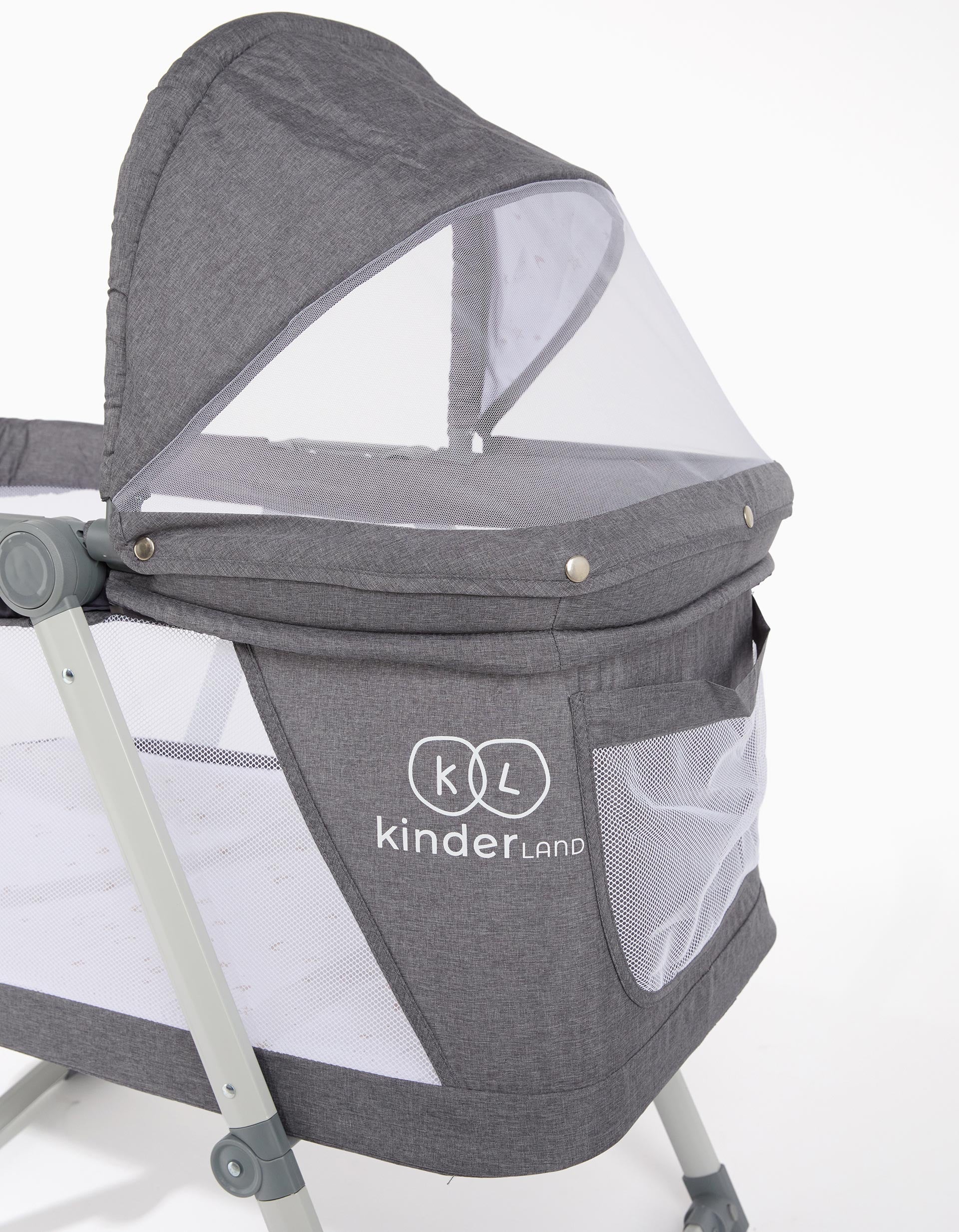 Rocking Foldable Crib Kinderland, Grey