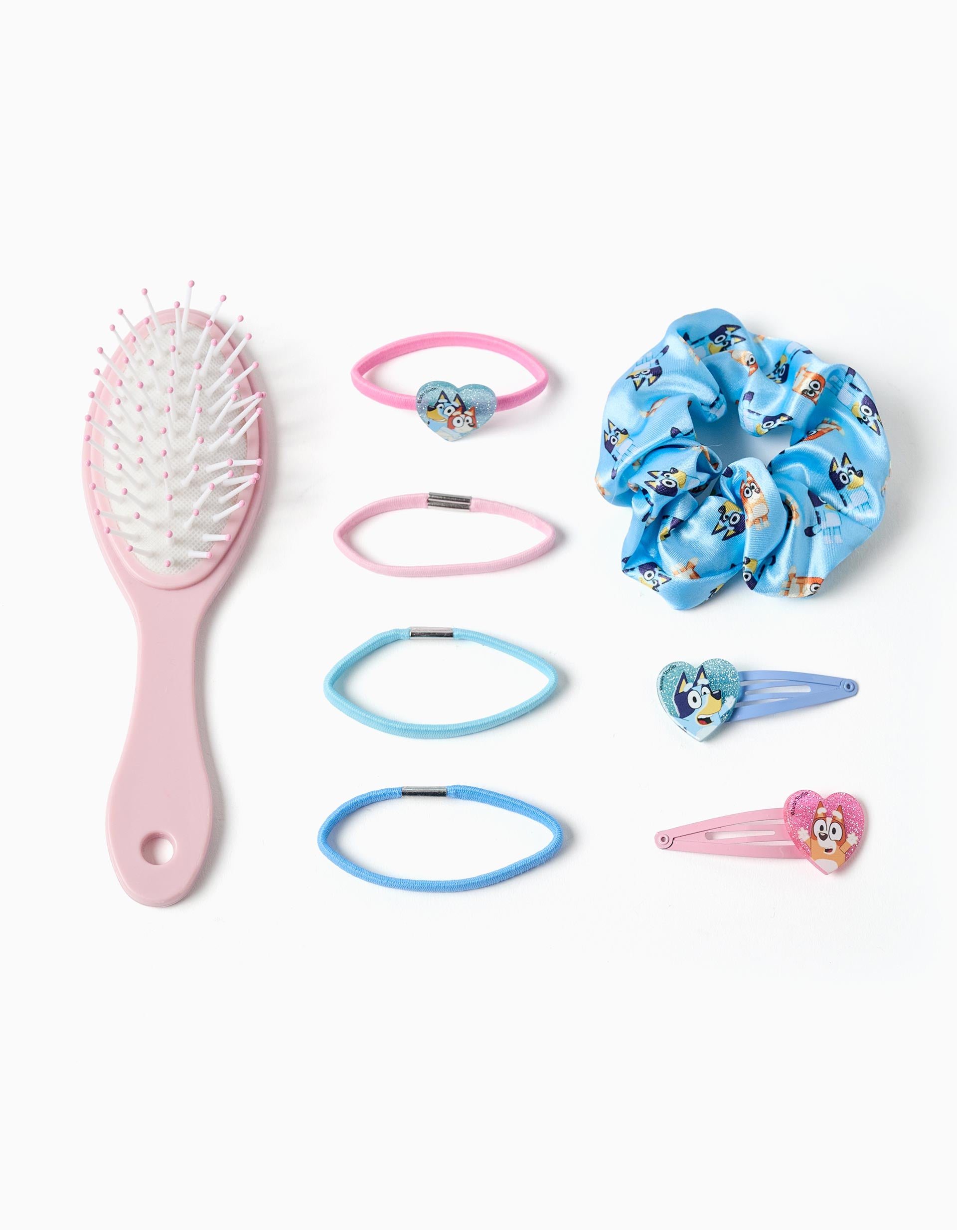 Lot de 8 accessoires pour cheveux Bluey pour fille, bleu/rose