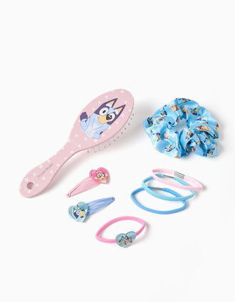 Lot de 8 accessoires pour cheveux Bluey pour fille, bleu/rose