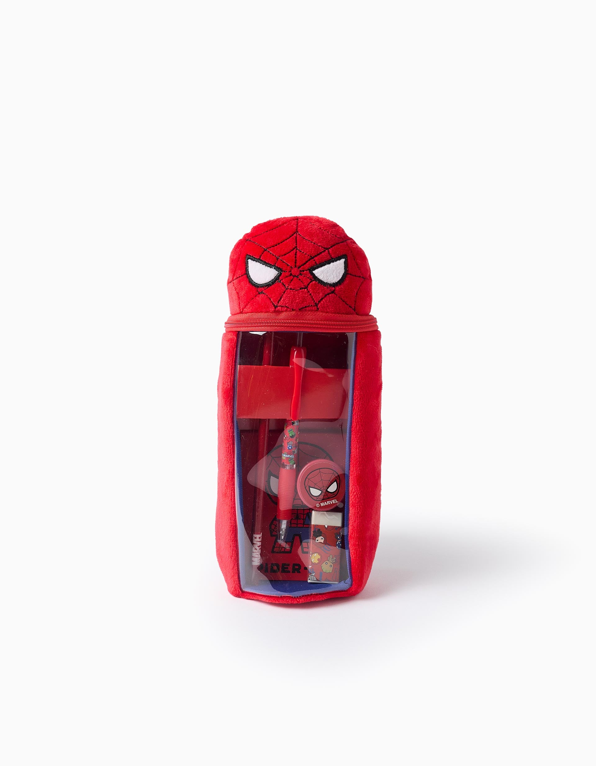 Estojo de peluche com material Spider-Man para menino, vermelho