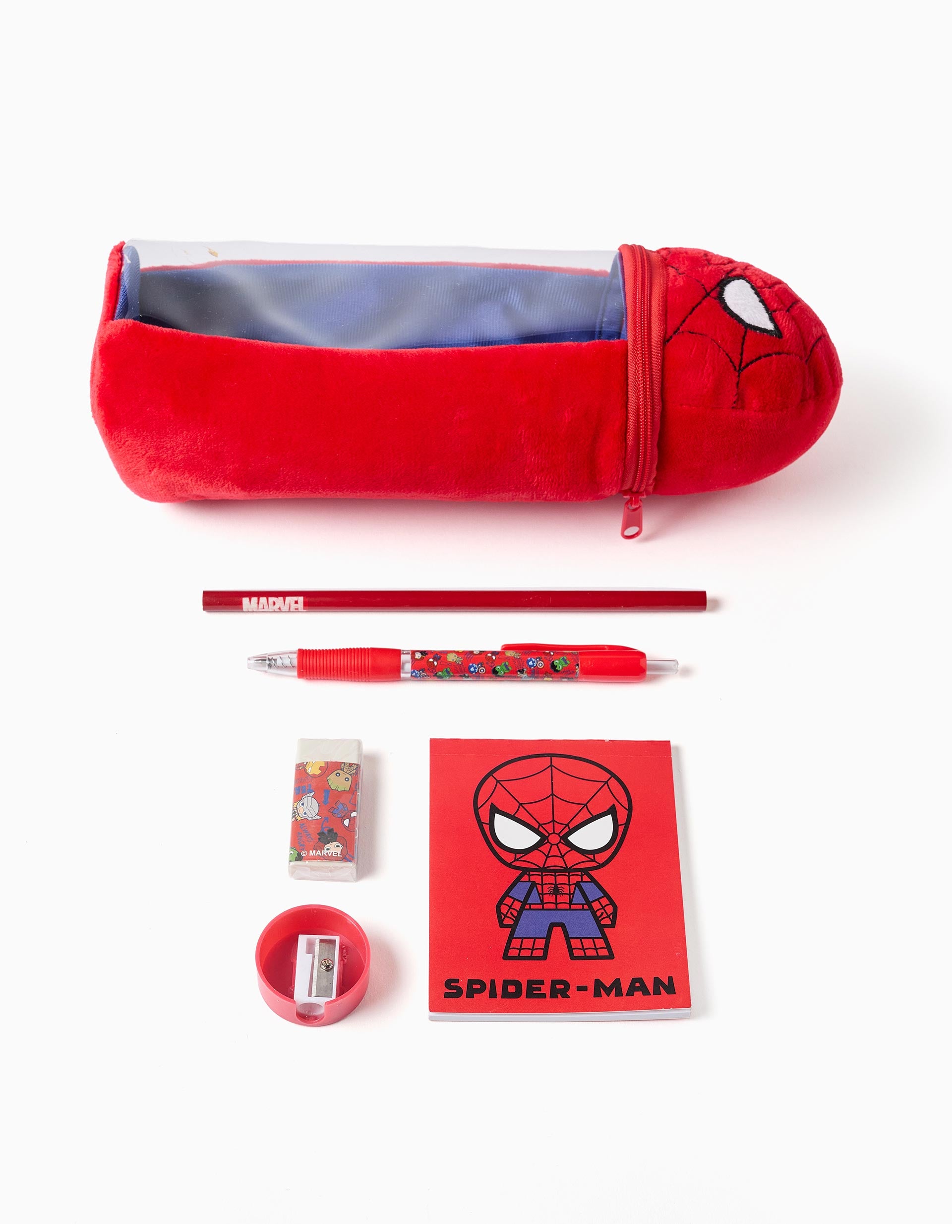 Estojo de peluche com material Spider-Man para menino, vermelho