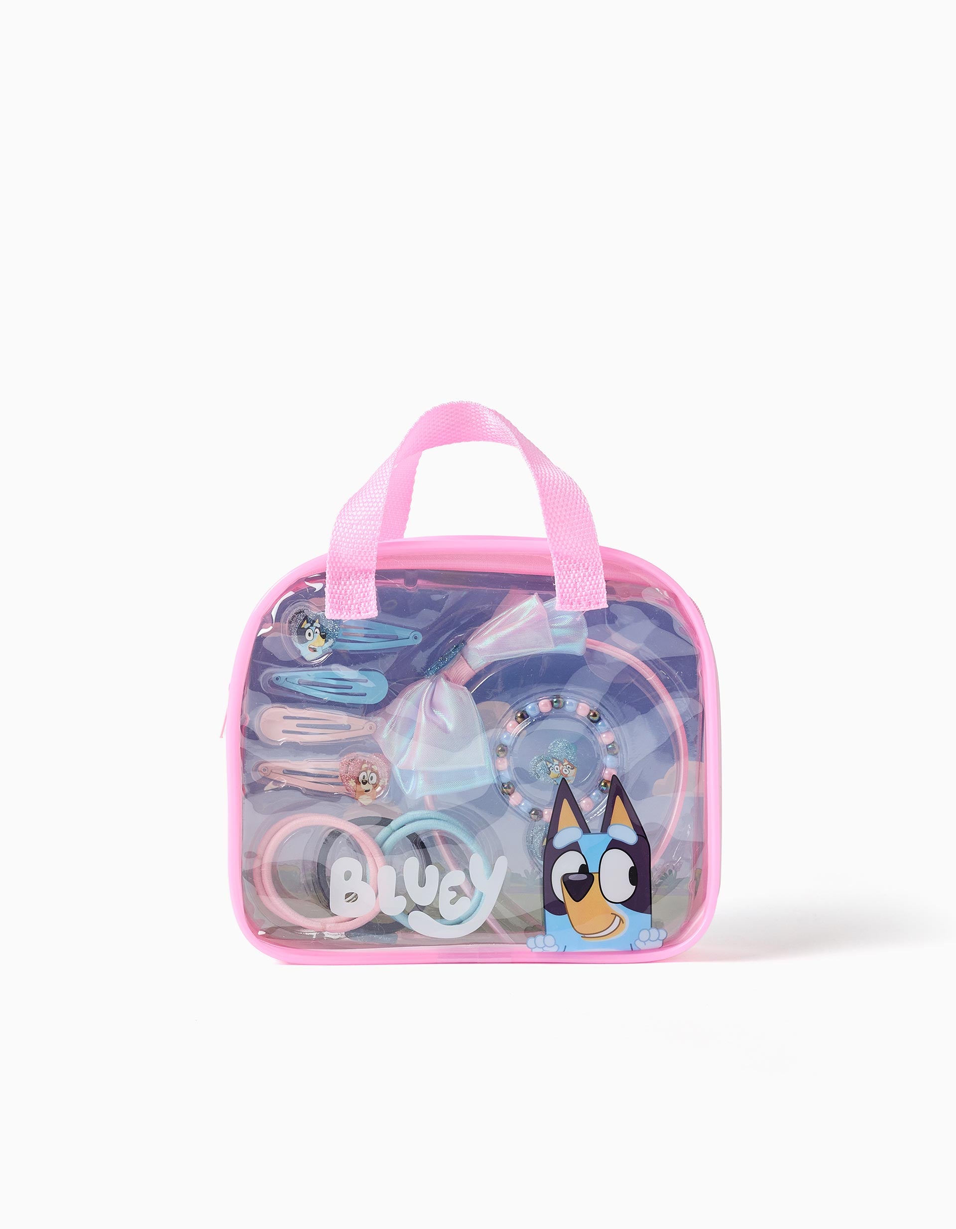 Set of 12 accessories of Bluey for girls, blue/pink