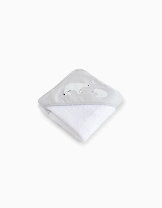 Toalha de Banho com Capuz Bonjour Bebe 100x100 Cm, Polaris Grey