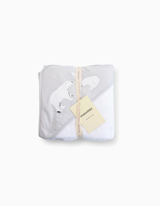 Toalha de Banho com Capuz Bonjour Bebe 100x100 Cm, Polaris Grey