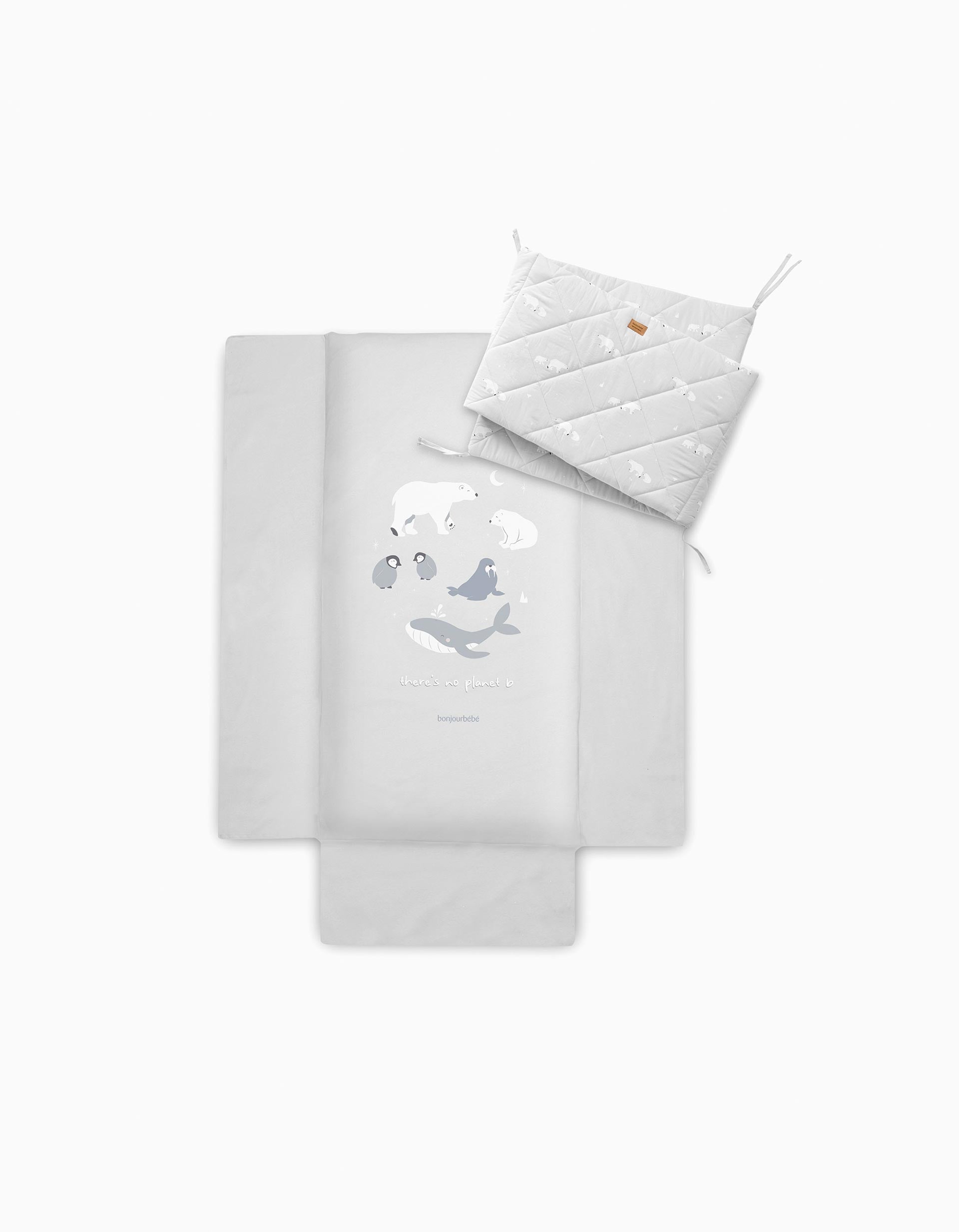 Duvet and Bumper Bonjour Bebe 60x120 Cm, Polaris Grey