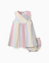 Striped cotton dress You&Me for baby girls, red/blue/yellow