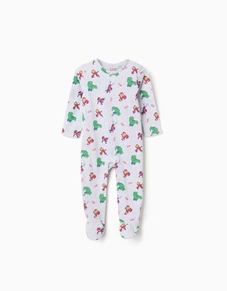 Babygrow de algodão com estampados Marvel para recém-nascido e bebé, cinza