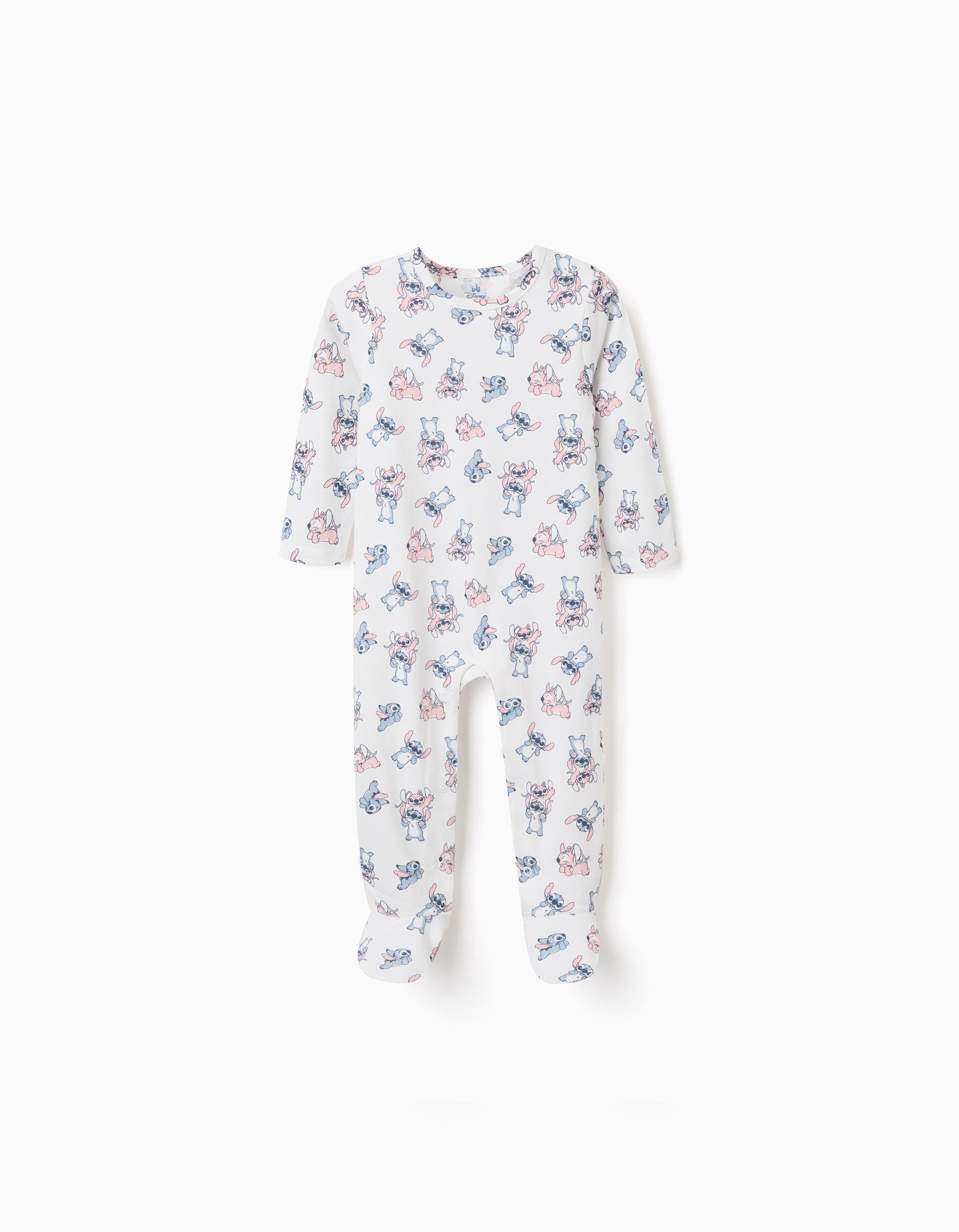 Pijama pelele de algodón con Stitch para recién nacida y bebé, blanco